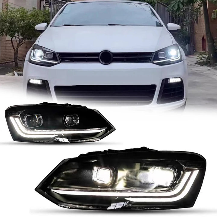 Car Craft Compatible With Volkswagen Vw Polo 2010-2024 Car Front Upgraded Head Light Lamp Xenon Headlight Retrofit Upgrade Modified Led Drl Hid Light For Helogen Car - CAR CRAFT INDIA