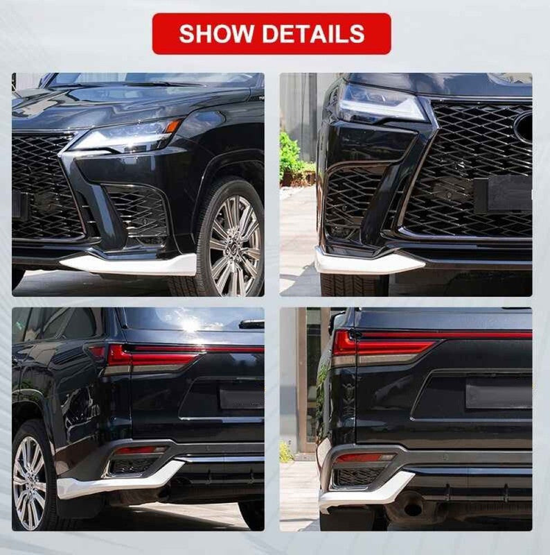 Car Craft Compatible With Toyota Lexus Lx600 2022+ Low Version Upgrade Facelift Convert To Lx600 F Sport Style Bodytkit Front Rear Lip Skirt Splitter F196