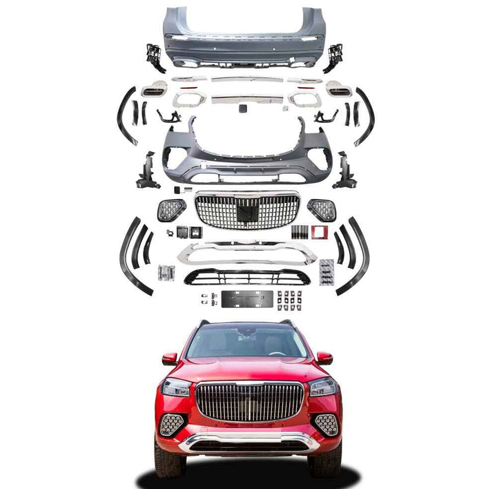 Car Craft Compatible With Mercedes Benz Gls 400 W167 X167 2019-2024 Upgraded Facelift Conversion Convert Body kit Bodykit Bumper GLS680  Maybach MHB Style 2024 1:1 CC-4963 - CAR CRAFT INDIA
