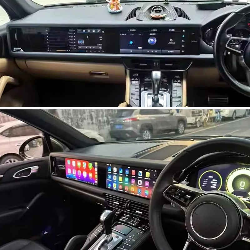 Car Craft Compatible With Porsche Cayenne 2010-2017 Dual Screen Android 14 Multimedia Video Player Gps Navigation 4g Wifi 360 Infotainment Touchscreen Dvd Player Wireless Carplay Android Auto 12.3" - CAR CRAFT INDIA