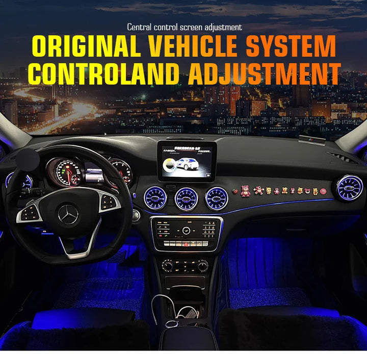 Car Craft Compatible With Mercedes Benz A Class W176 B Class W246 Cla W117 Gla W156 Class 2013-2018 Ambient Ambiance Led Light Vents Speaker Decorative Interior Kit Atmosphere Lamp Air Ac Vent Turbine Mp 22 In 1 Set