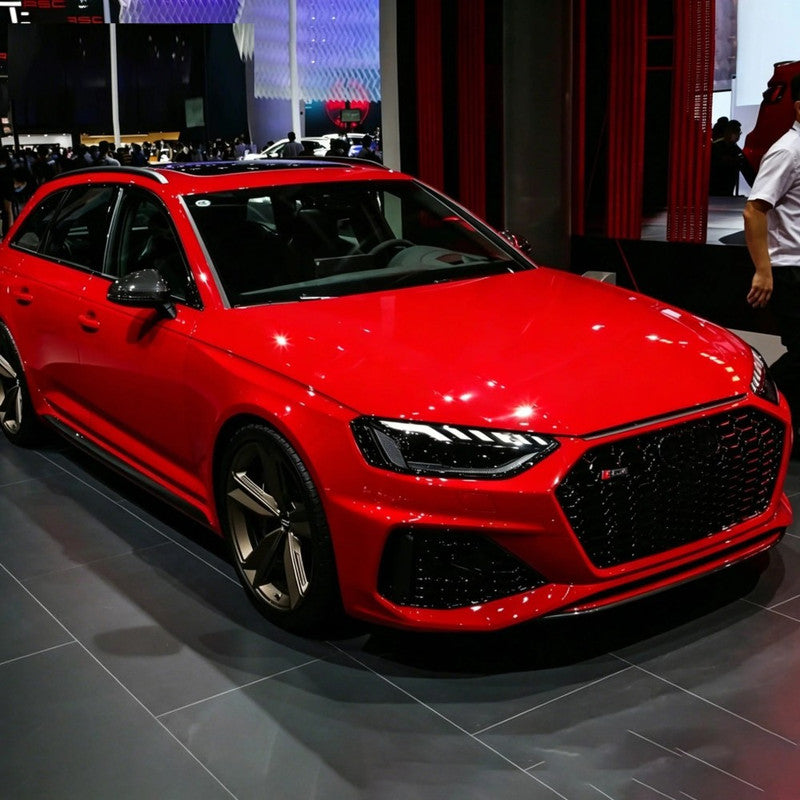 Car Craft Compatible With Audi A4 B9.5 2021+ Upgraded Facelift Convert To Rs4 S4 Sport Bodykit Front Bumper Show Grill Use For Sport Car Black Frame Black Mesh All Logo Silver A4-039 Gc CC-10831