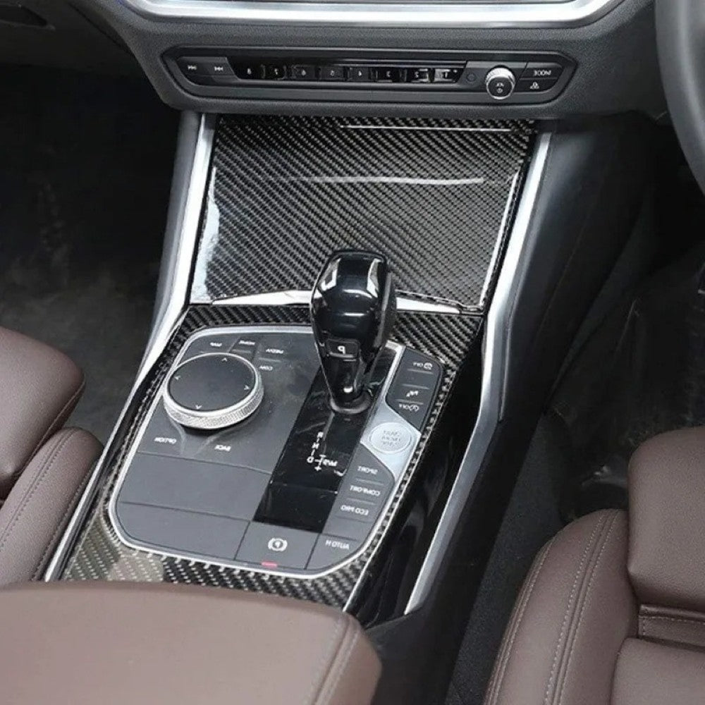 Car Craft Compatible With Bmw 3 Series G20 2019-2023 4 Sereis G22 G23 G26 2020 2021 Car Central Dashboard Interior Cup Holder Armrest Trim Cover Real Carbon Fiber 7 in 1