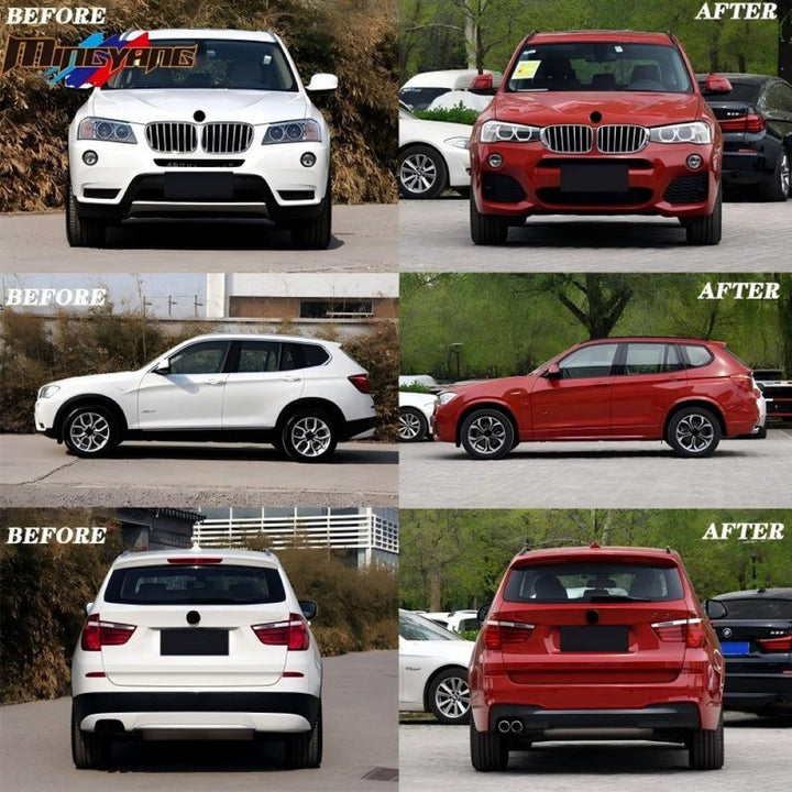 Car Craft Compatible With Bmw X3 Lci F25 2014-2017 Upgrade Convert To M Sport M Performance Mt M Tech X3m Bodykit Body Kit Front Rear Bumper After Lip Diffuser Skirt Splitter Wheel Arch Door Trim Cover Cladding Gc F25 005