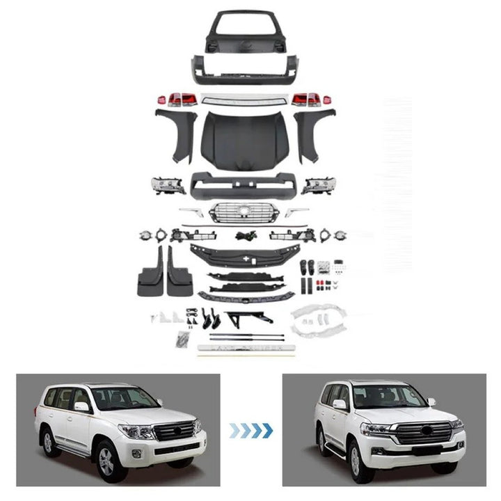Car Craft Compatible With Toyota Land Cruiser Lc200 2008-2015 Upgrade Facelift Convert To Lc200 2016-2020 Bodytkit Front Rear Bumper Hood Fender Trunk Headlight Taillight Side Trim Grill Skirt Splitter F040