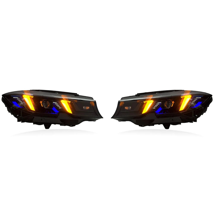 Car Craft Compatible With Bmw 3 Series G20 2019-2022 Car Front Upgraded Head Light Lamp Xenon Headlight Retrofit Upgrade Modified Led Drl Hid Snake Style With Yelllow Drl