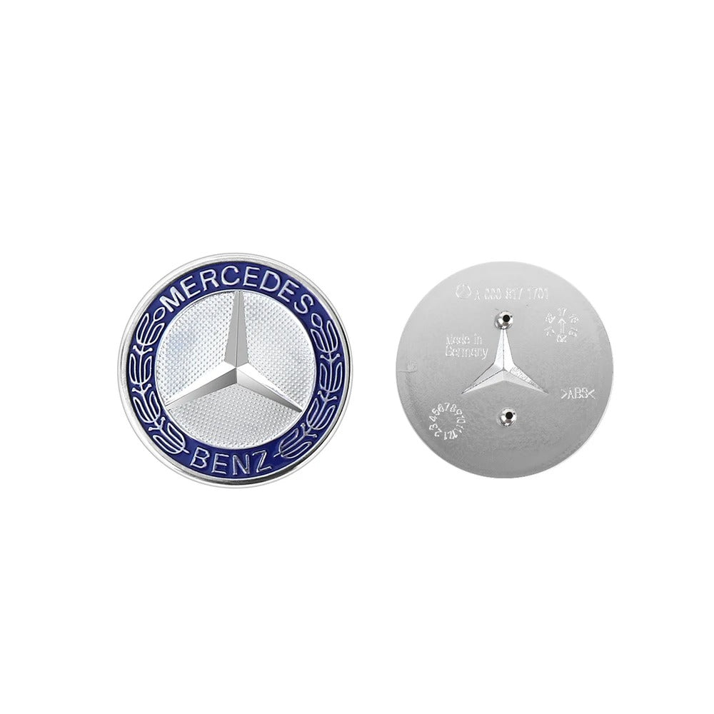 Car Craft Compatible With Mercedes A B C E S Class Ml Gl Gle Gls Cla Gla Glc Slk Grill Letter Logo Badge Emblem Sticker Front Bonnet Hood Logo 55mm Blue Cover
