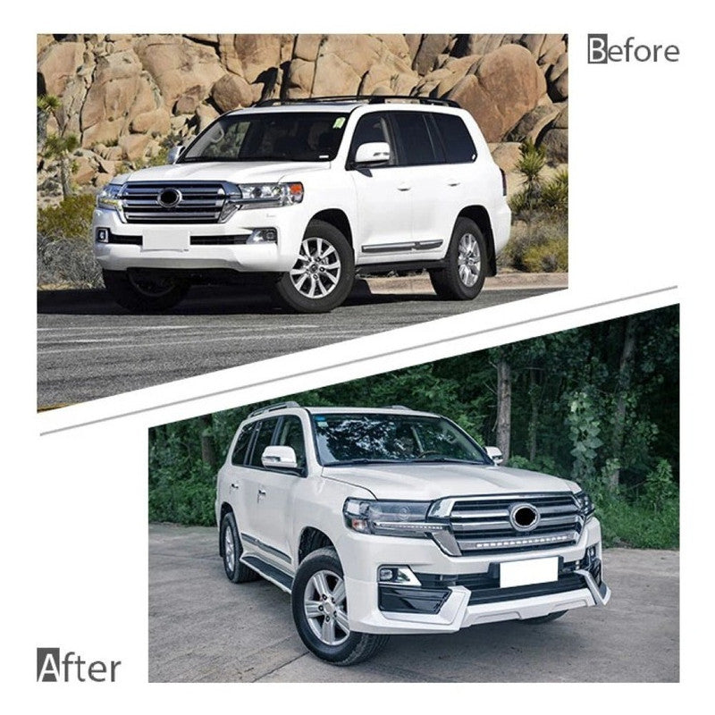 Car Craft Compatible With Toyota Land Cruiser Lc200 2016-2020 Upgrade Facelift Convert To Trd Bodykit Front Rear Bumper Lip Side Trim Skirt Splitter Trim F109