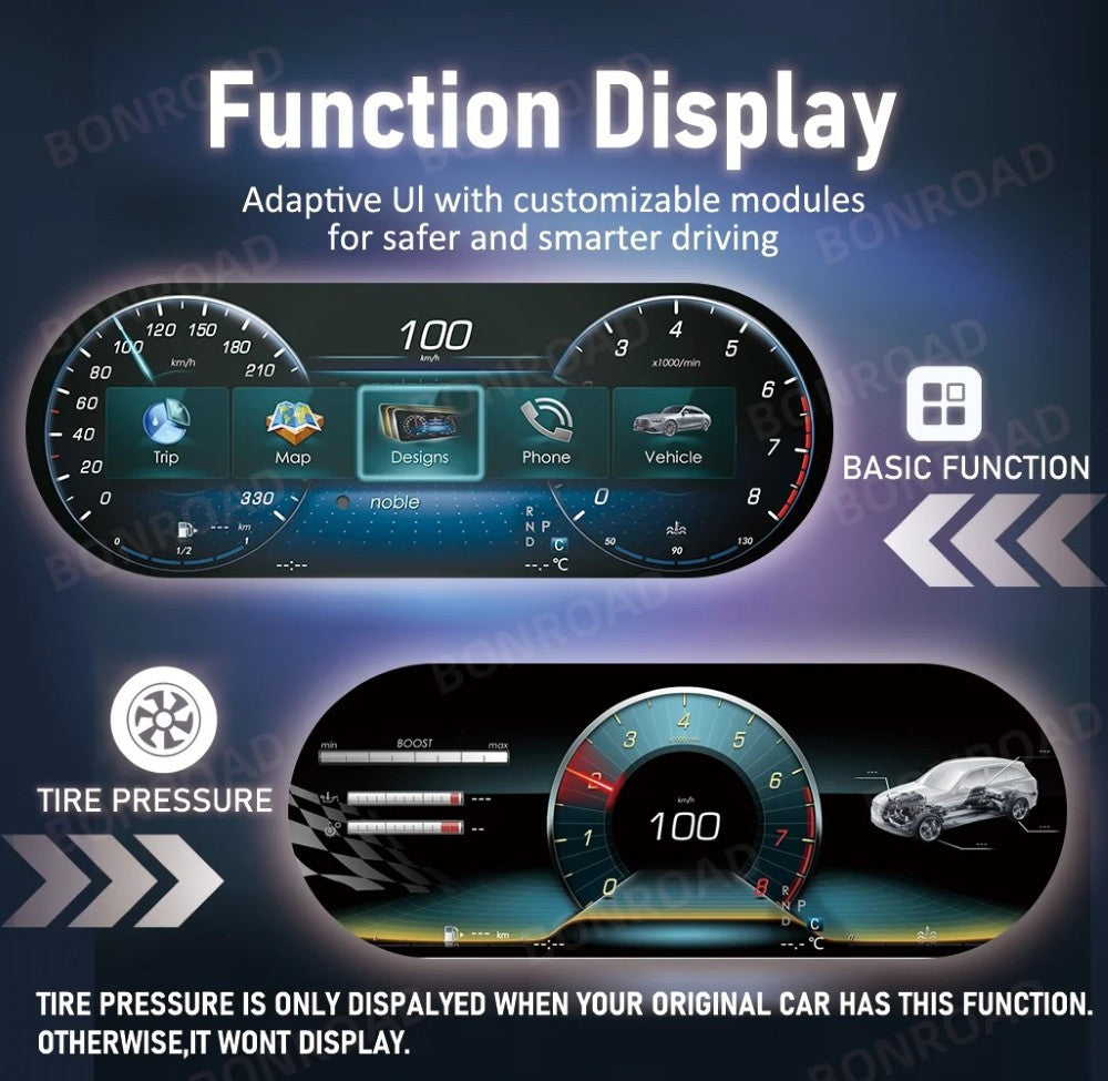 Car Craft Compatible With Mercedes Benz A Class W176 Gla W156 X156 Cla W117 C117 2014-2019 Lcd Led Digital Speedometers Cluster Meeter Display Screen Instrument Panel Player With Carplay And Android Auto