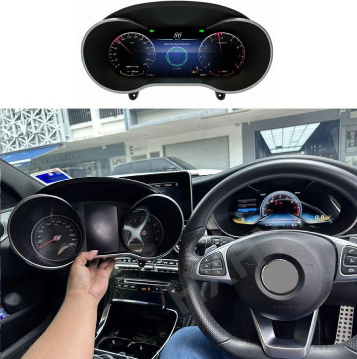 Car Craft Compatible With Mercedes V C Class Glc W253 W205 W447 Digital Android Multimedia Infotainment Player Cluster Speedomeeter With Ambient Ac Air Vent Light Grill Carplay 4gb+64gb Ntg 6.0