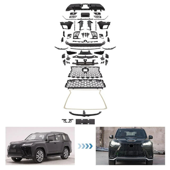 Car Craft Compatible With Toyota Lexus Lx600 2022+ Low Version Upgrade Facelift Convert To Lx600 High Version Style Bodytkit Front Rear Grill Skirt Splitter F166