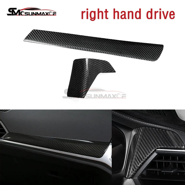 Car Craft Compatible With Bmw 3 Series G20 2019-2023 4 Sereis G22 G23 G26 2020 2021 Car Central Dashboard Interior Cup Holder Armrest Trim Cover Real Carbon Fiber 7 in 1
