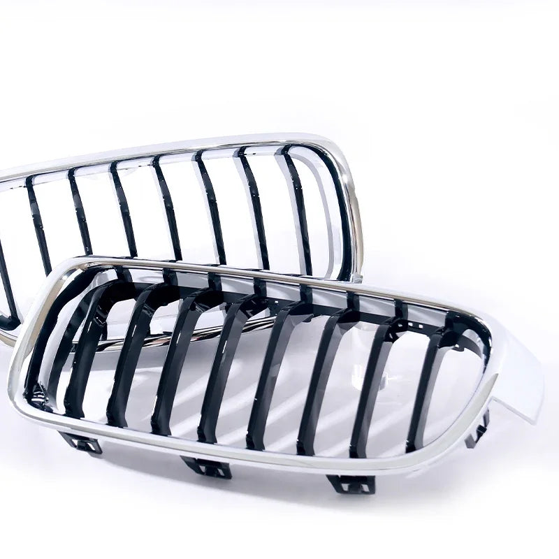 Car Craft Compatible With Bmw 3 Series F30 2012-2018 Front Bumper Grill Single Line Glossy Black Chrome