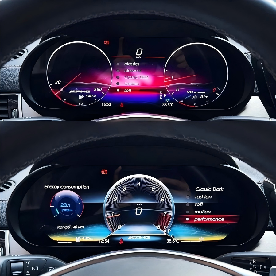 Car Craft Compatible With Mercedes Benz Ml Gl Gle Gls W164 W166 X166 2012-2018 Lcd Digital Dashboard Cluster Meeter Wireless Carplay Android Auto Instrument Speedometer Panel Player