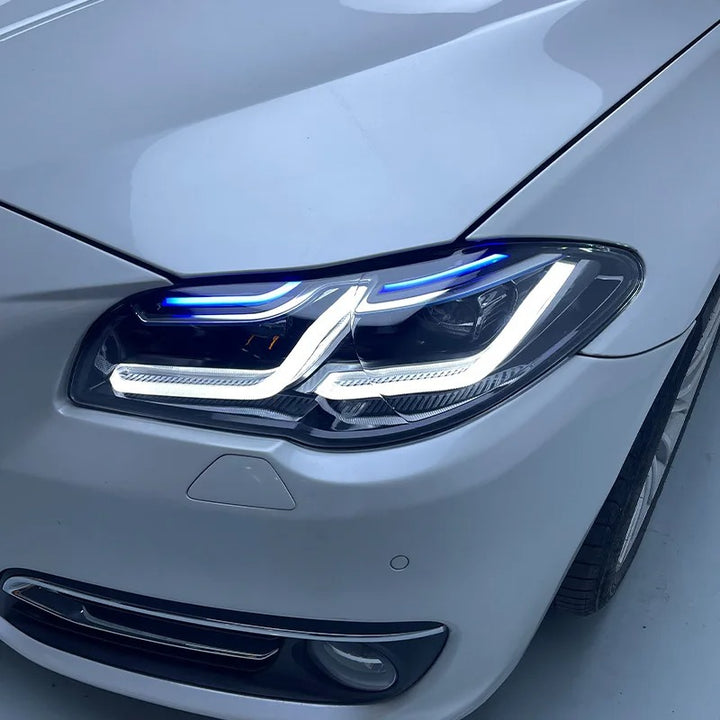 Car Craft Compatible With Bmw 5 Series F10 2010-2013 Car Front Upgraded Head Light Lamp Xenon Headlight Retrofit Upgrade Modified Led Drl Hid Light G30 Laser Style - CAR CRAFT INDIA