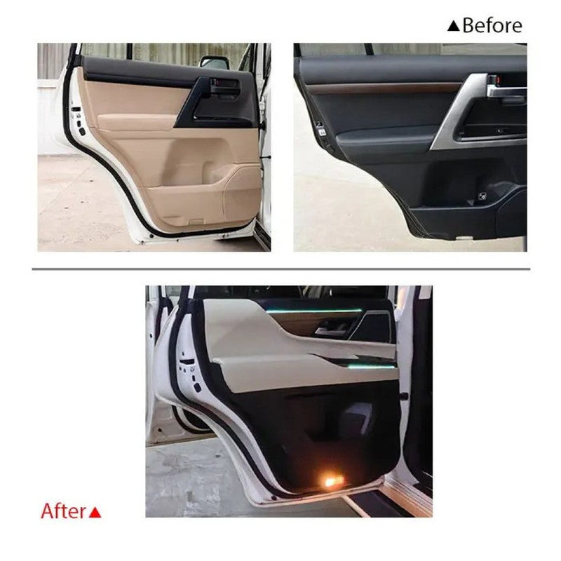 Car Craft Compatible With Toyota Land Cruiser Lc200 2008-2020 Upgrade Facelift Convert To Lc300 2021+ Interior Bodykit Kit Steering Dashboard Door Panel Steering Console Center Armrest Box Rhd Beige F305