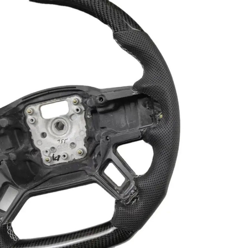 Car Craft Compatible With Land Range Rover Defender 90 110 130 2020-2026 Upgrade Steering Wheel Full Carbon Fiber And Leather Cut D Style - CAR CRAFT INDIA
