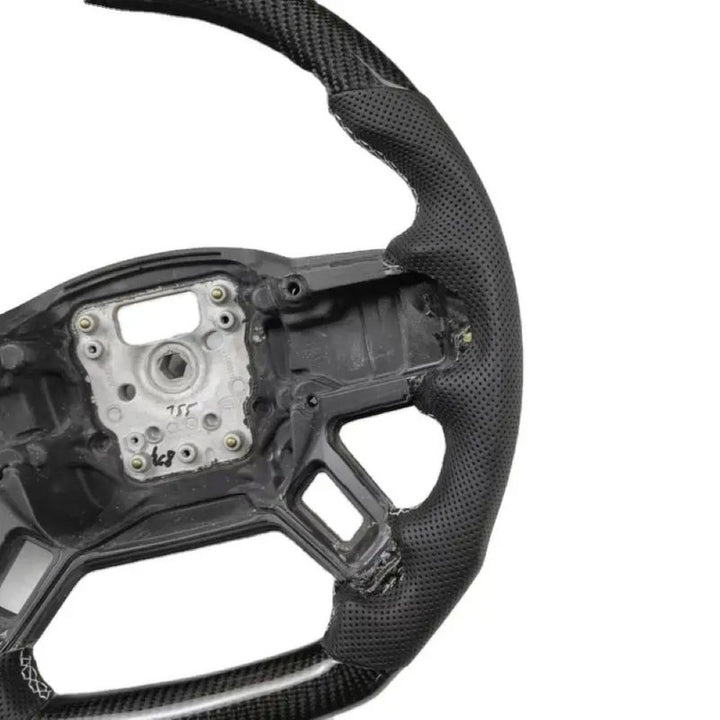 Car Craft Compatible With Land Range Rover Defender 90 110 130 2020-2026 Upgrade Steering Wheel Full Carbon Fiber And Leather Cut D Style - CAR CRAFT INDIA