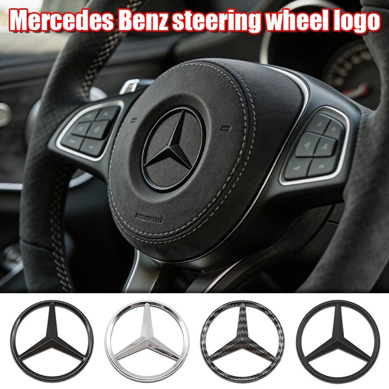 Car Craft Compatible With Mercedes A B C E S Class Ml Gl Gle Gls Cla Gla Glc Slk Grill Letter Logo Badge Emblem Sticker Steering Wheel 52mm Big Pins