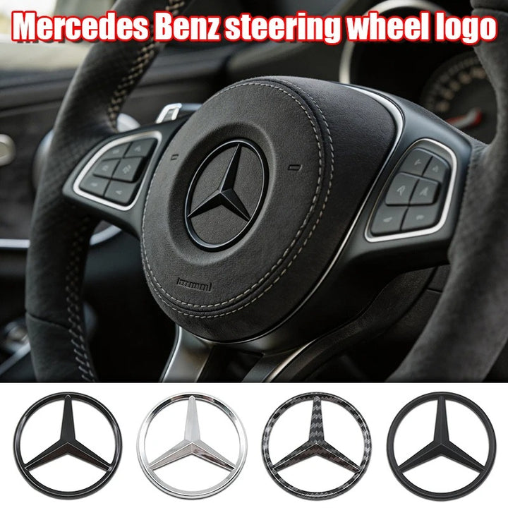 Car Craft Compatible With Mercedes A B C E S Class Ml Gl Gle Gls Cla Gla Glc Slk Grill Letter Logo Badge Emblem Sticker Steering Wheel 52mm Big Pins