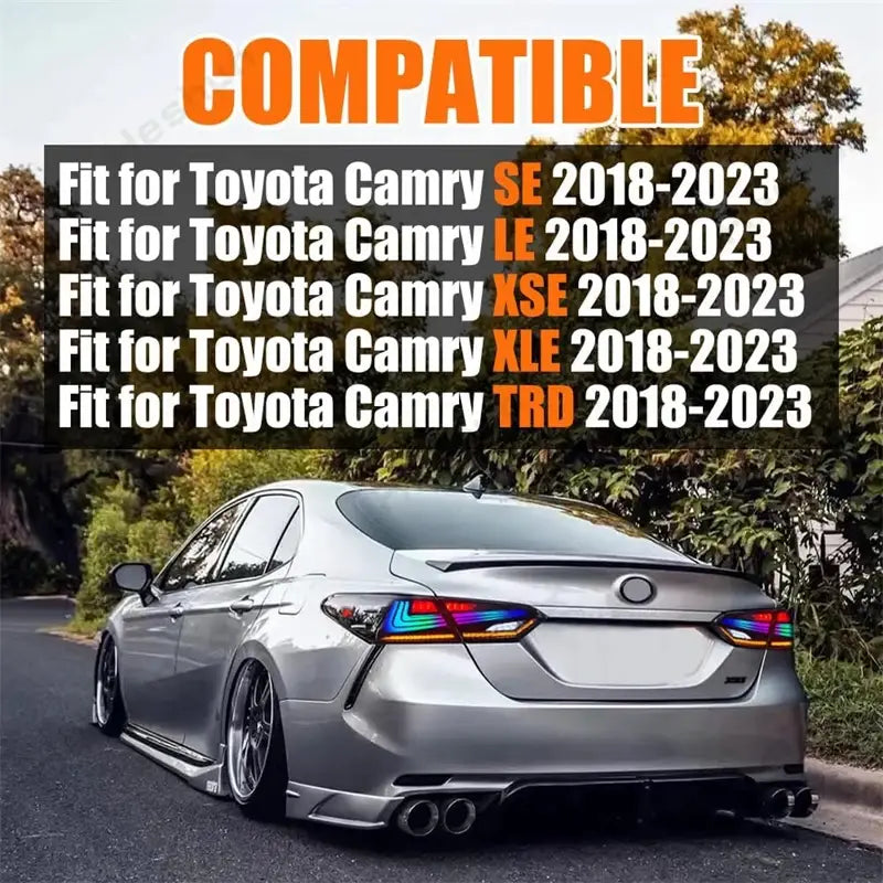 RGB LED Tail Lights for Toyota Camry SE/LE/XSE/XLE/TRD 2018