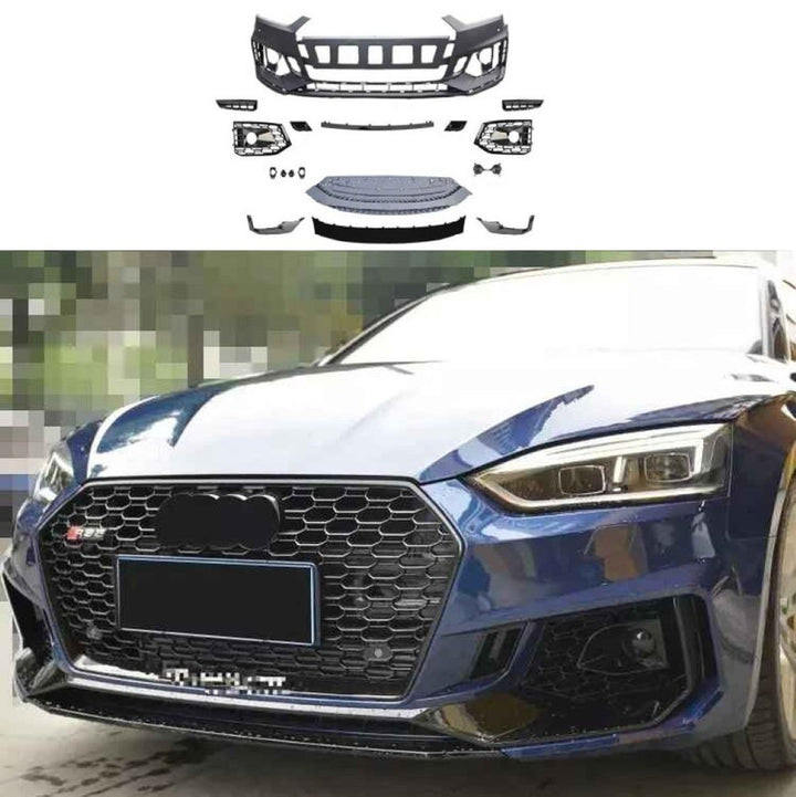 Car Craft Compatible With Audi A5 S5 Rs5 2017-2020 Upgrade Convert To Rs5 S5 Sport Bumper Front Bodykit Mesh With Fog Lamp A5-028 Gc - CAR CRAFT INDIA