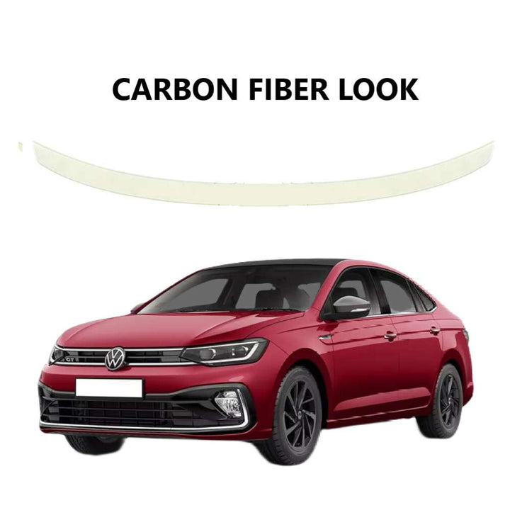 Car Craft Compatible With Vw Volkswagen Virtus 2023+ Rear Trunk Wing Boot Spoiler Lip Splitter Skirt Oem Original Style Carbon Fiber Look Ar-vw-0235 Cf CC-7973