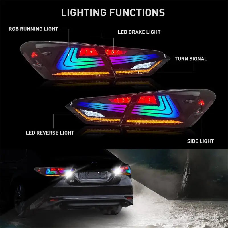 RGB LED Tail Lights for Toyota Camry SE/LE/XSE/XLE/TRD 2018