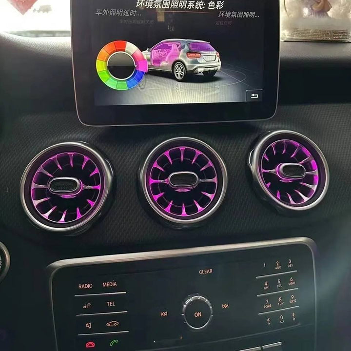 W117 Plug and Play Car Interior Ambient Light for Mercedes Benz CLA-class 2013-2019 Rotating Tweeter Luminous Turbine Air Outlet
