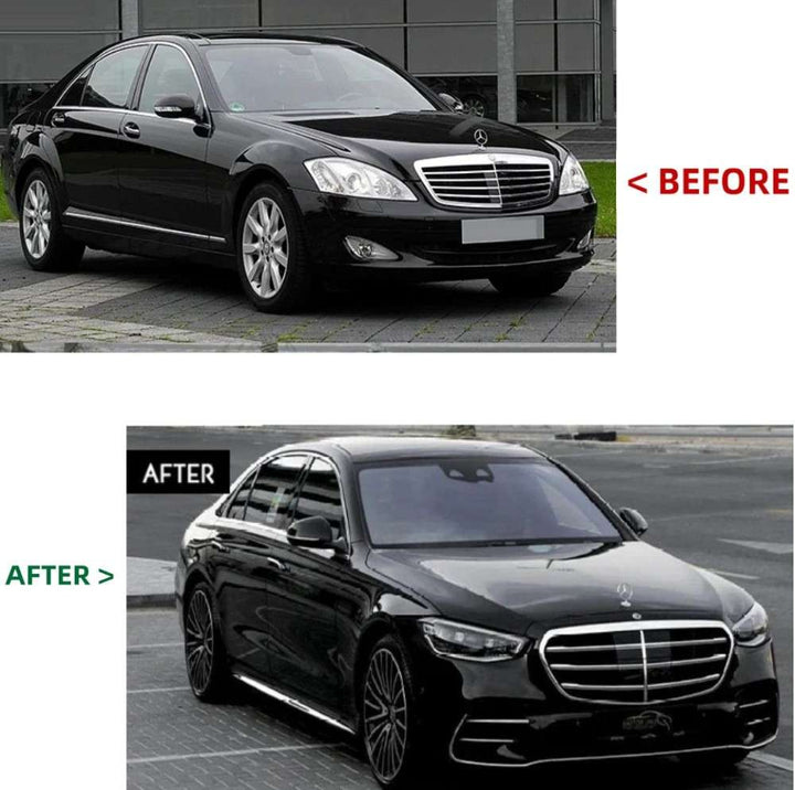 Car Craft Compatible With Mercedes Benz S Class W221 2006-2014 To W223 2023+ Lci Amg S63 Upgrade Facelift Conversion Bodykit Bumper Hood Headlight Taillight