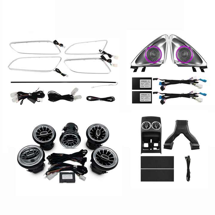 W117 Plug and Play Car Interior Ambient Light for Mercedes Benz CLA-class 2013-2019 Rotating Tweeter Luminous Turbine Air Outlet