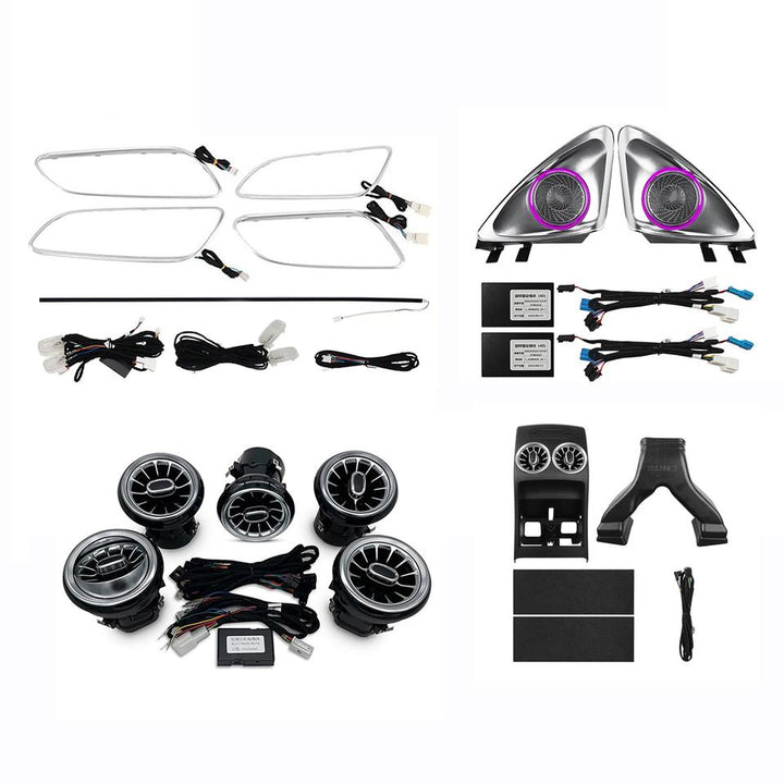 W117 Plug and Play Car Interior Ambient Light for Mercedes Benz CLA-class 2013-2019 Rotating Tweeter Luminous Turbine Air Outlet