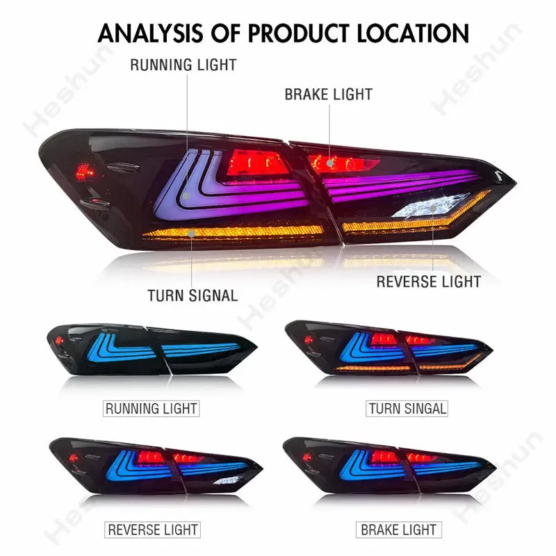 RGB LED Tail Lights for Toyota Camry SE/LE/XSE/XLE/TRD 2018