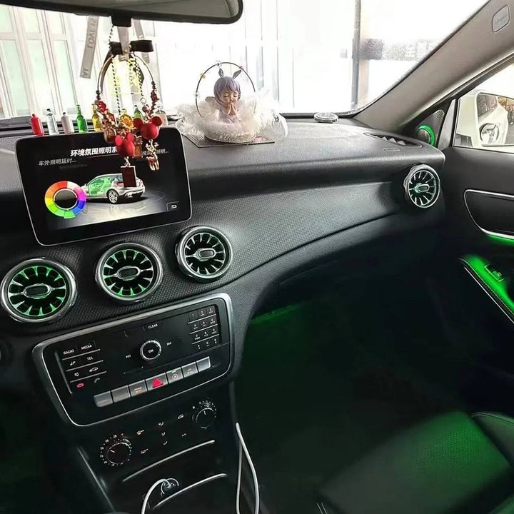 W117 Plug and Play Car Interior Ambient Light for Mercedes Benz CLA-class 2013-2019 Rotating Tweeter Luminous Turbine Air Outlet