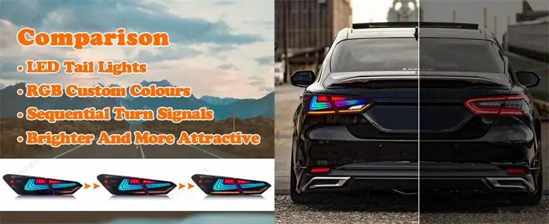 RGB LED Tail Lights for Toyota Camry SE/LE/XSE/XLE/TRD 2018