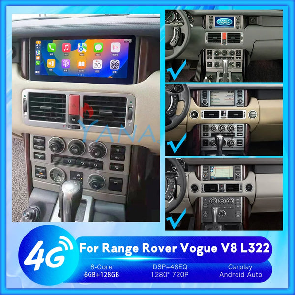 Android System 8 Core Car Radio for Land Rover Range Rover Vogue L322 V8 2002-2012 10.25" Multimedia Player Car Audio Carplay