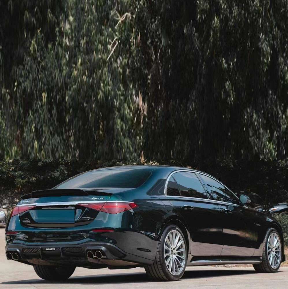 Car Craft Compatible With Mercedes Benz S Class W223 2021-2024 Upgrdae Add On Bodykit Brabus Bbs Style Skirts Splitter Front Rear Lip Diffuser Exhaust Tips Spoiler