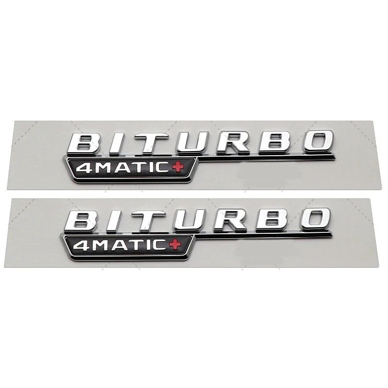 Car Craft Compatible With Mercedes A B C E S Class Ml Gl Gle Gls Cla Gla Glc Slk Grill Letter Logo Badge Emblem Sticker Biturbo 4matic CC-10501 2PC