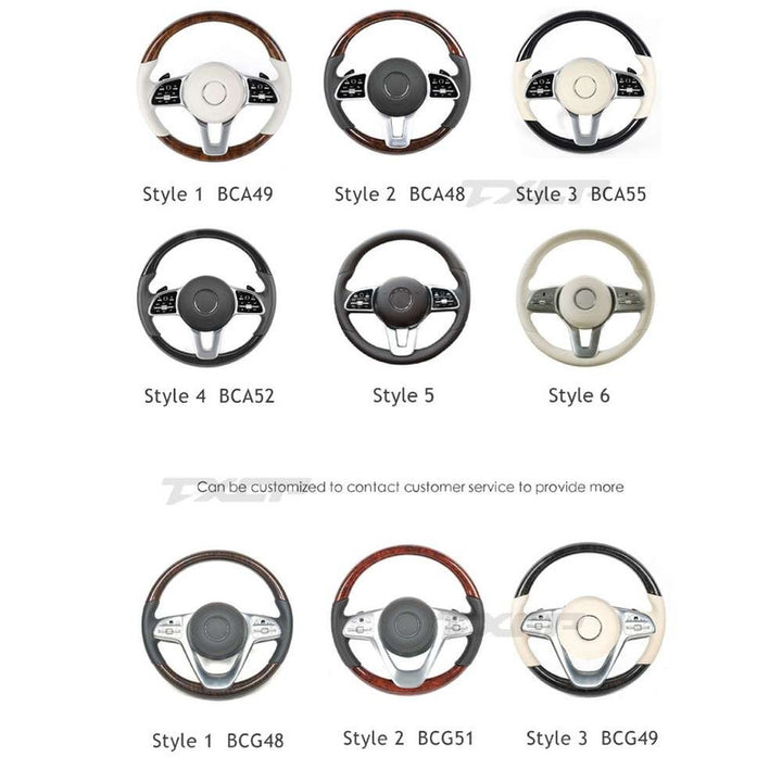 Car Craft Compatible With Mercedes A B C E S G V M Class Ml Gl Gla Glb Glc Gle Gls Slk G55 G63 G Wagon Eqs Upgraded Custom Amg Brabus Maybach Full Steering Wheel 2014-2016 Style 1 Black
