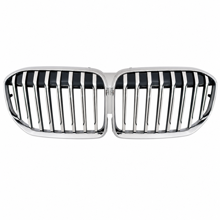 Car Craft Compatible With Bmw 7 Series G12 Lci 2019+ Front Bumper Show Grill Chrome CC-3097