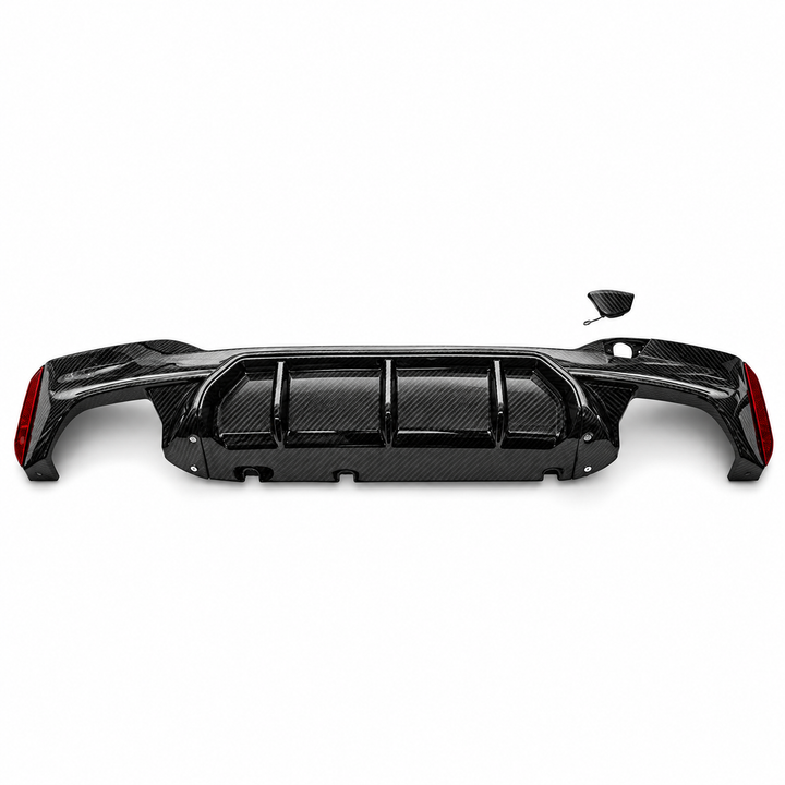 Car Craft Compatible With Bmw 5 Series Lci G30 G38 F90 2018-2025 M Sport M5 Rear Bumper Lip Diffuser Skirt 3 Line G30/38-031/032 Cf Carbon Fiber Look CC-10383