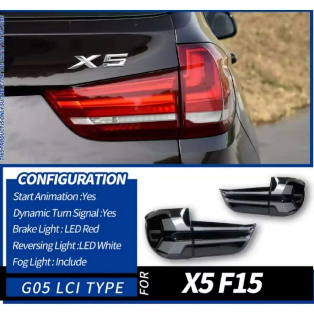 Car Craft Compatible With Bmw X5 F15 2014-2019 Car Rear Upgraded Tail Light Lamp Xenon Taillight Retrofit Upgrade Modified Led Drl Hid G05 Style Smoke CC-8463 - CAR CRAFT INDIA