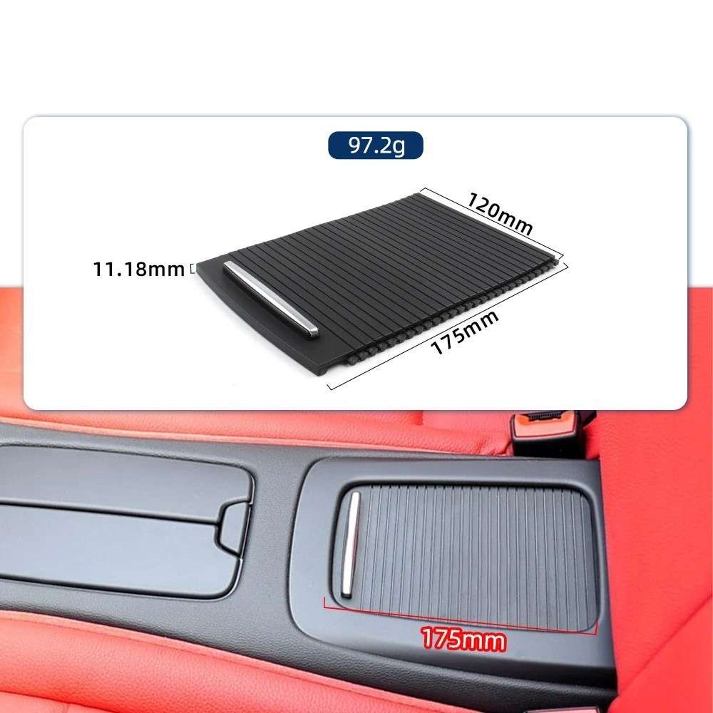 Car Craft Compatible With Bmw 3 Series E92 E93 M3 Car Console Storage Cup Drink Holder Tray Cover Rear Sliding Shutters Roller Blind Cover 51166963913-1 Black - CAR CRAFT INDIA