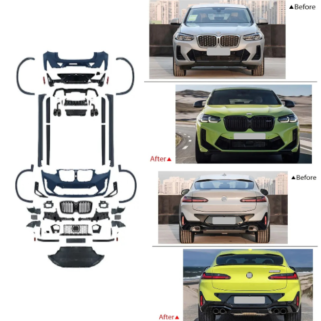 Car Craft Compatible With Bmw X4 G02 2018-2021 Upgrade Convert To M Sport M Performance X4m Lci 2022+ Style Bodykit Body Kit Front Rear Bumper Splitter Grill Lip Diffuser Exhaust Pipe Tip Wheel Arch Trim Cover Gc G02 008