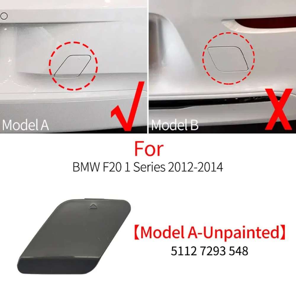 Car Craft Compatible With Bmw 1 Series F20 Lci 2015-2018 Rear Bumper Tow Hook Towing Tochan Trailer Cover 51127371751 Model B Unpainted CC-8095 - CAR CRAFT INDIA