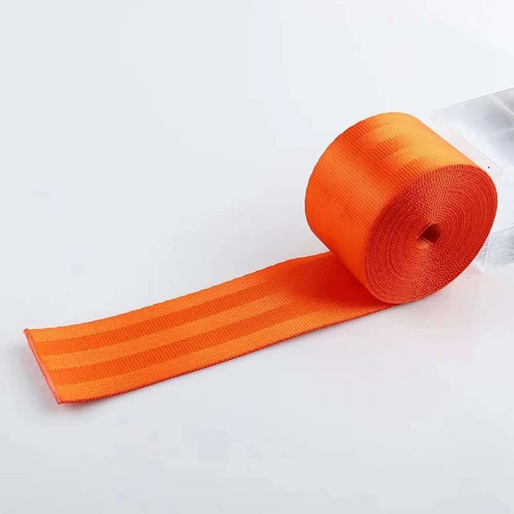 Car Craft Color Nylon Webbing Racing Safety Concise Design Ribbon Strap Sport Racing Safety Seat Belt Universal 4.8 Cm Wide 3.6m Long Orange - CAR CRAFT INDIA