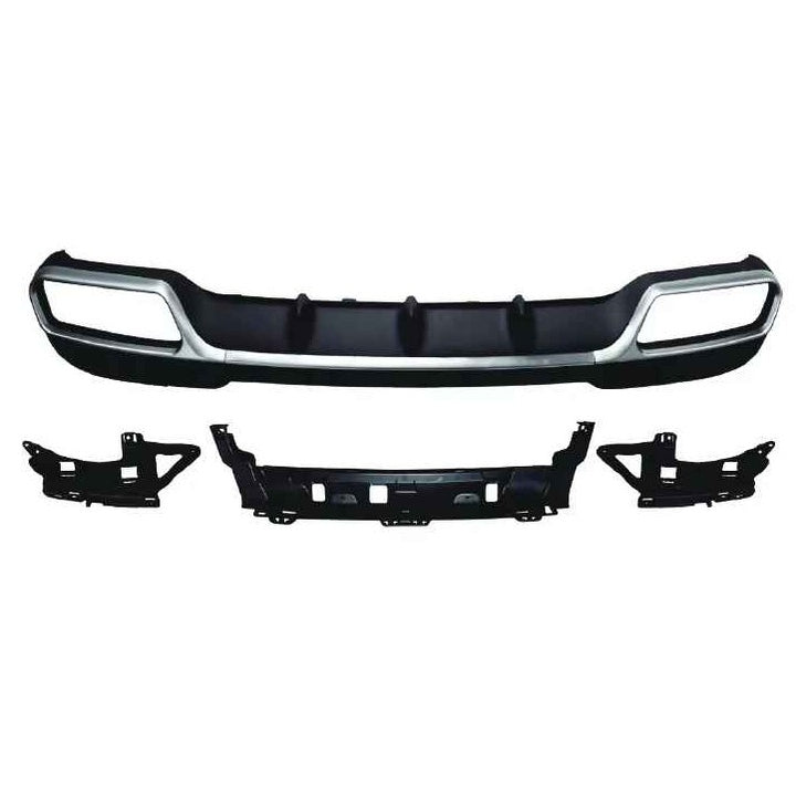 Car Craft Compatible With Mercedes Benz E Class W212 Lci 2014-2016 Amg Rear Bumper Upgrade Convert To E63 Amg After Rear Lip Diffuser W212-008 Silver CC-9709