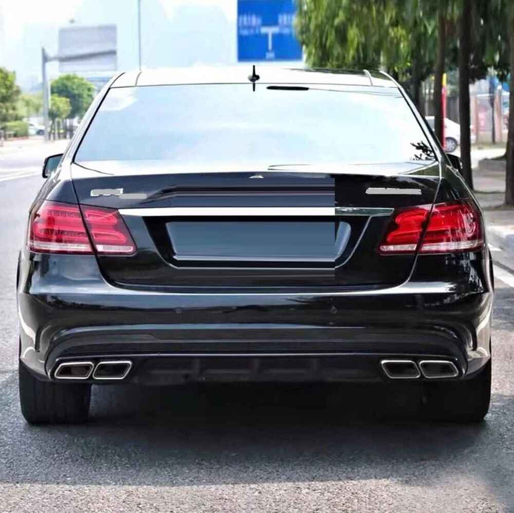 Car Craft Compatible With Mercedes Benz E Class W212 Lci 2014-2016 Amg Rear Bumper Upgrade Convert To E63 Amg After Rear Lip Diffuser W212-008 Silver CC-9709