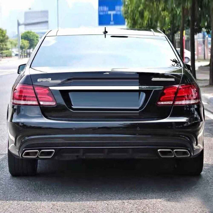 Car Craft Compatible With Mercedes Benz E Class W212 Lci 2014-2016 Amg Rear Bumper Upgrade Convert To E63 Amg After Rear Lip Diffuser W212-008 Silver CC-9709