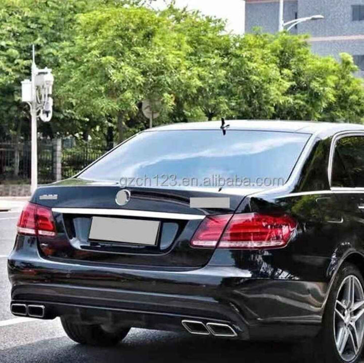 Car Craft Compatible With Mercedes Benz E Class W212 Lci 2014-2016 Amg Rear Bumper Upgrade Convert To E63 Amg After Rear Lip Diffuser W212-008 Silver CC-9709